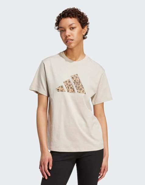 adidas performance Animal graphic tee in beige - view 1