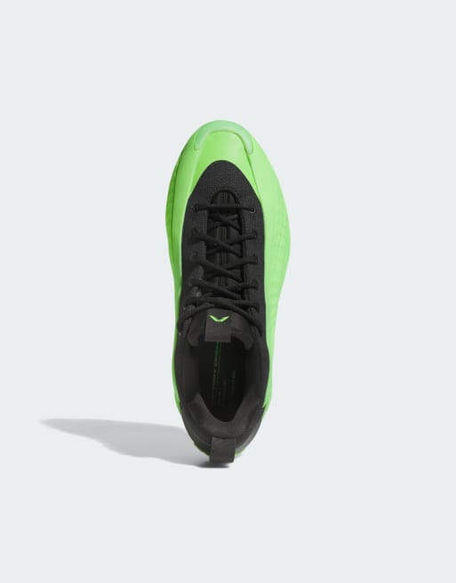 adidas Performance Anthony Edwards 1 low basketball shoes in lucid lime / aurora ink, 3 of 4