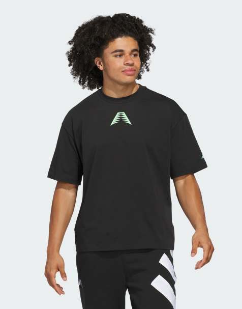 adidas performance Anthony edwards believe that tee in black / lime burst