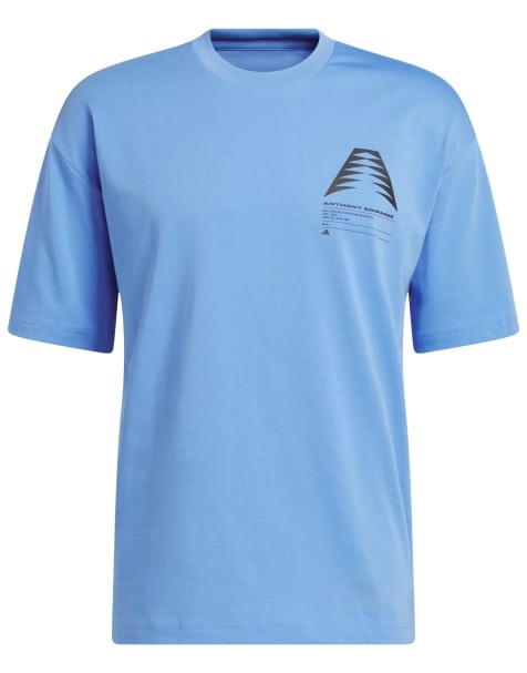 adidas performance Anthony edwards gfx schematic tee in blue fusion