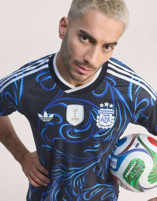adidas Performance – Argentina 26 – Svart, ljusblå och blå, autentisk bortatröja, 3 av 5