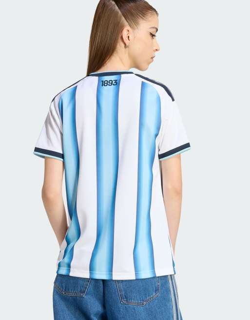 adidas Performance - Argentina 26 - Thuisshirt in wit en blauw, 4 van 4