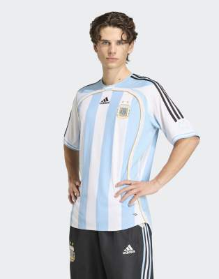 adidas performance Argentina home jersey 2006 in white and clear blue