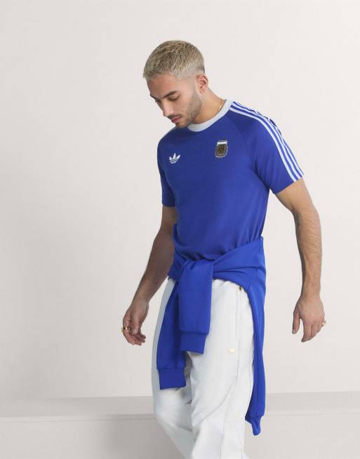 adidas performance Argentina originals t-shirt in lucid blue, 2 of 5