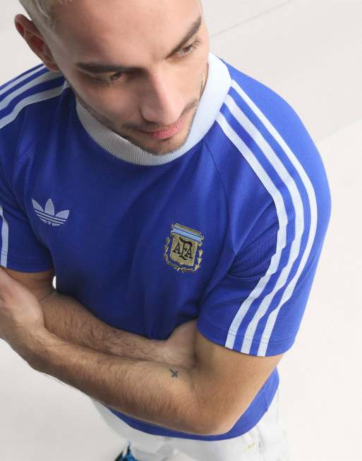 adidas performance Argentina originals t-shirt in lucid blue, 3 of 5