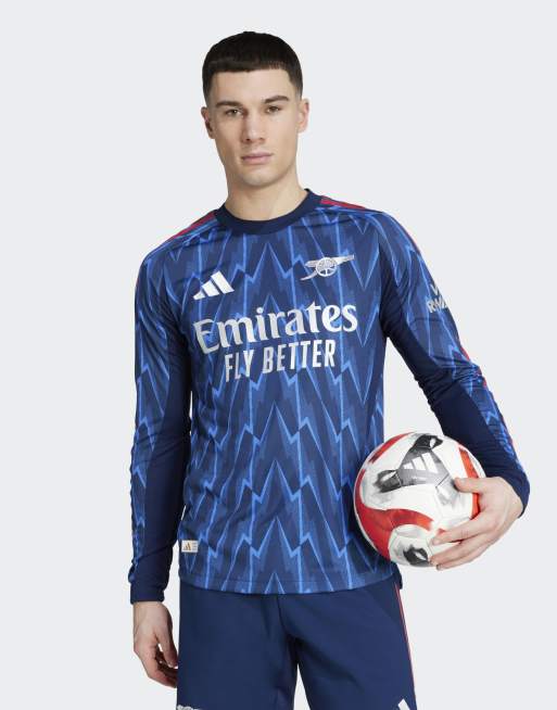 adidas Performance - Arsenal 25/26 - Indigoblå og autentisk trøje med udebanedesign og matte sølvfarvede detaljer