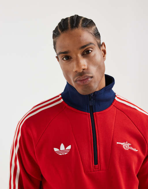 adidas performance Arsenal fc og half zip top in better scarlet | ASOS