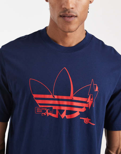 adidas performance Arsenal fc seasonal graphic tee in night indigo, 5 of 5