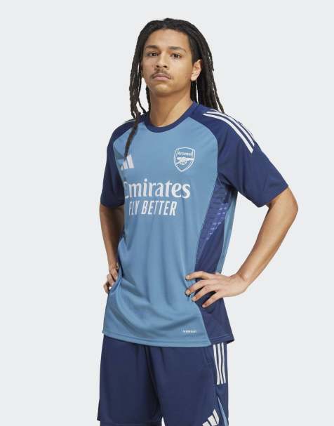 adidas performance Arsenal tiro 25 competition training jersey in blanch blue / night indigo