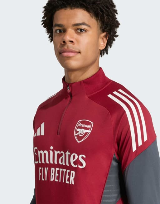 adidas Performance - Arsenal Tiro 25 Competition - Trainingstop in bordeauxrood 2 / grijs, 3 van 4