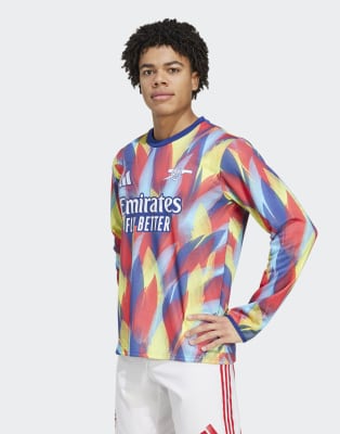 adidas Performance - Arsenal 25/26 - Maillot échauffement d'avant-match - Bleu victoire/rubis pur/jaune vif