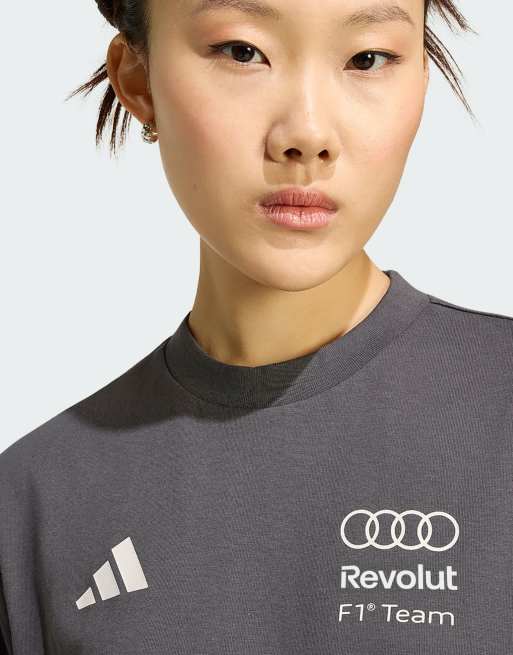 adidas Performance – Audi Formula One Team DNA – Czarna koszulka z grafiką, 4 z 4