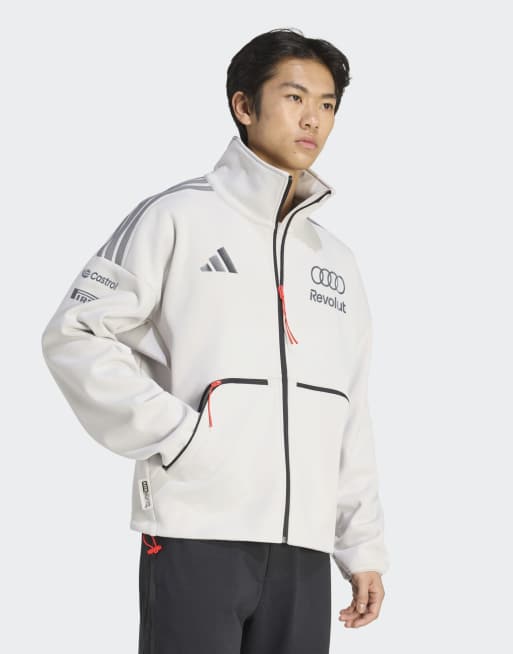 adidas performance Audi Formula One Team Engineers & Marketing track top in chalk pearl / iron metallic, 3 of 5
