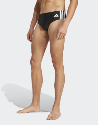 Performance - Badehose in Schwarz / Weiß mit 3 Streifen Schwarz S