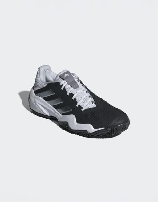 adidas performance Barricade 13 clay tennis shoes in core black / cloud white / gre, 3 of 4