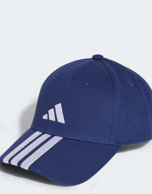 adidas performance - Baseballkappe in Dunkelblau / Weiß mit den drei Streifen und neuem Logo