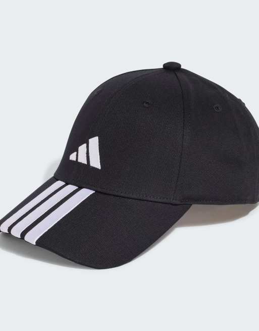 adidas Performance – Baseballkappe in Schwarz / Weiß mit den drei Streifen und neuem Logo