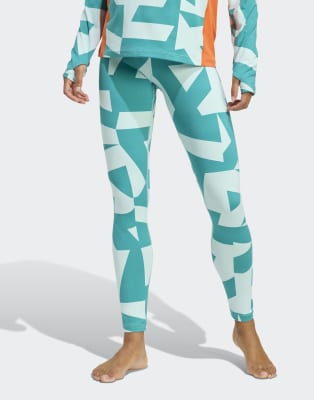 adidas Performance - Baselayer-Leggings aus Synthetikstoff in Semi Flash Aqua / Semi Impact-Blau