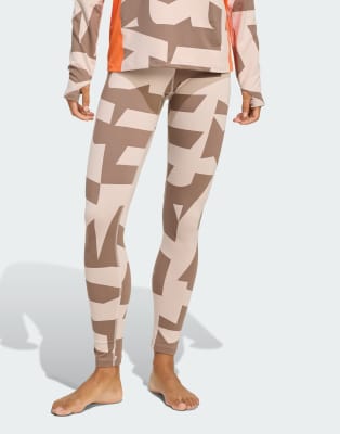 adidas Performance - Baselayer-Leggings aus synthetischem Material in Wonder Taupe-Neutral