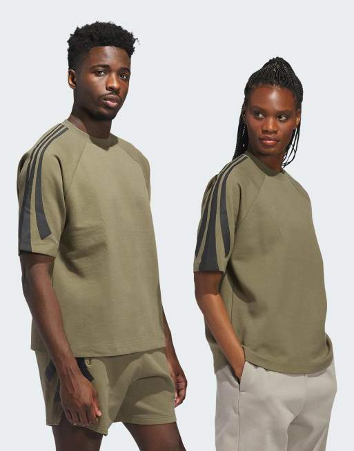 adidas performance - Basketbal - Uniseks sweatshirt met lange mouwen in olijfgroen