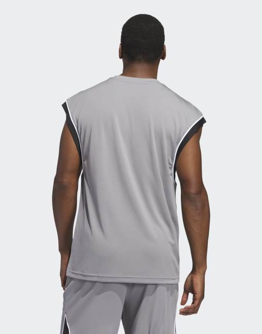 adidas Performance - Basketball All-World - Grå/sort ærmeløs tanktop, 4 af 4