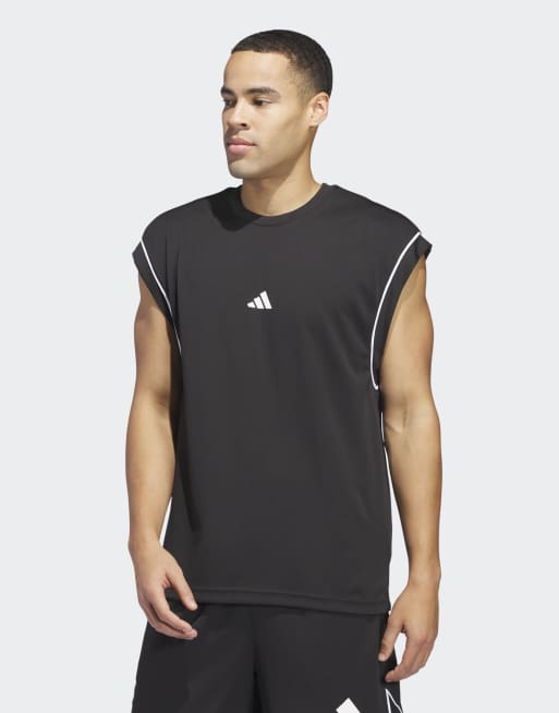 adidas performance Basketball All-World sleeveless tank top in black, 2 of 4