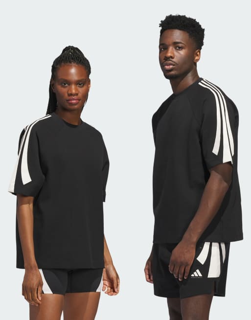 adidas Performance - Basketball - Felpa a maniche corte gender neutral nera