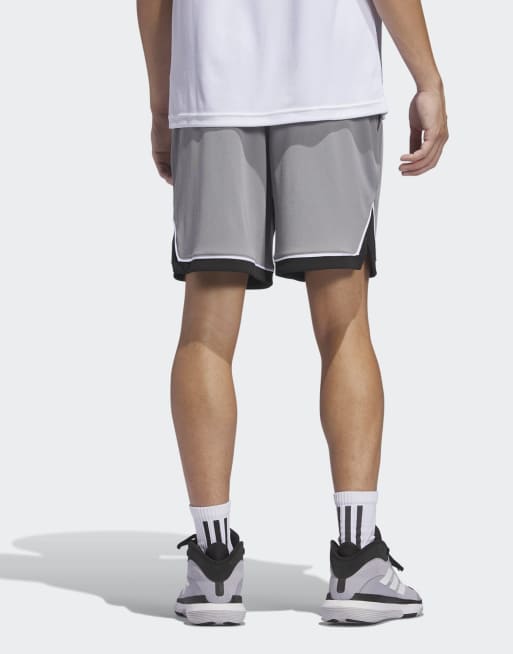 adidas Performance - Basketball - Grå sportsshorts med sort kontrastkant