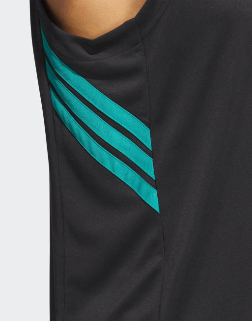 adidas Performance Basketball – Legends – Czarno-turkusowy top bez rękawów, 3 z 4