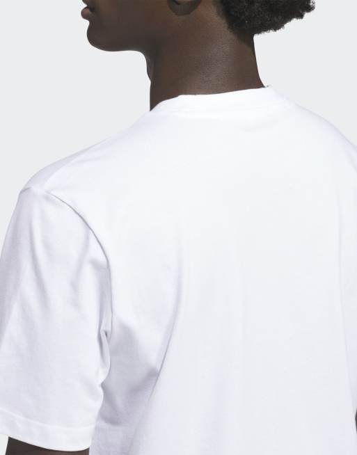adidas Performance – Basketball – T-Shirt in Weiß mit Grafik in Schwarz, 4 von 4