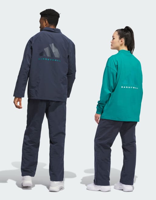 adidas Performance basketball woven snap pants in aurora ink, 4 of 5