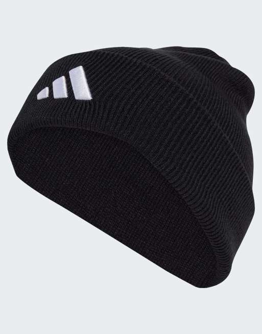 adidas Performance - Beanie met omslag en nieuw logo in zwart en wit