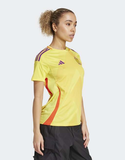 adidas performance Belgium 25 (women's team) away jersey in impact yellow, 3 of 4