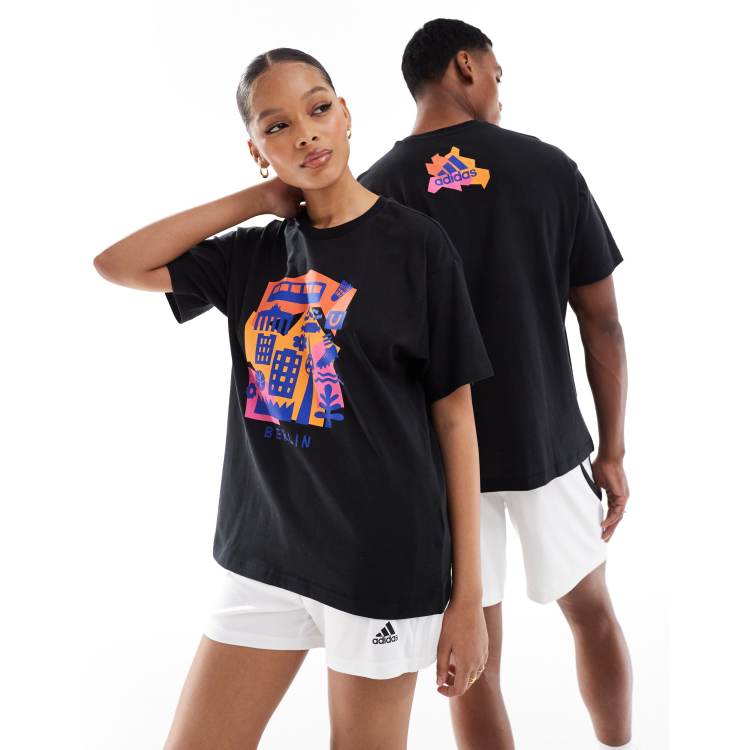 adidas Performance Berlin papercut t shirt in black ASOS