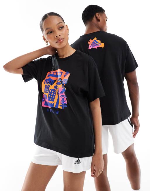 adidas Performance Berlin papercut t shirt in black ASOS