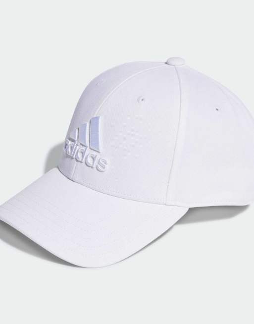 adidas Performance – Biała czapka z daszkiem i dużym logo