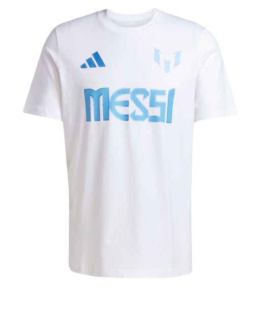 adidas performance – Biała koszulka piłkarska z nadrukiem Messi i numerem, 4 z 4