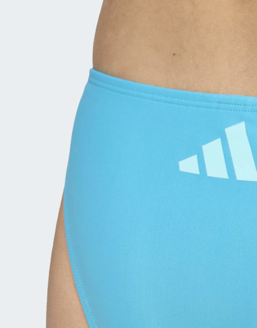 adidas performance - Bikini met 3-Stripes en V-achterkant in cyaanblauw / aqua, 3 van 4