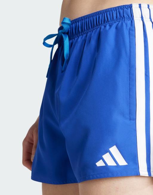 adidas Performance - Blå 3-tommers shorts med 3 hvide striber, 4 af 4
