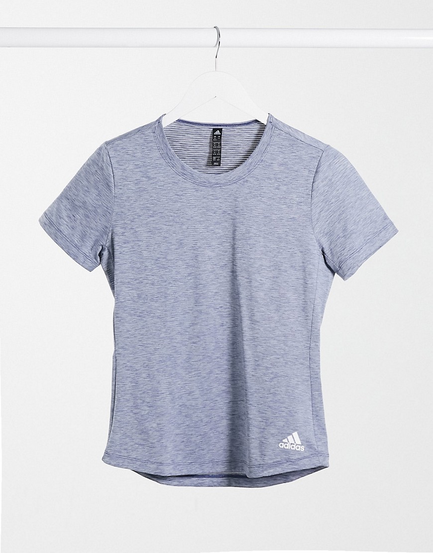 Adidas performance – Blåmelerad t-shirt