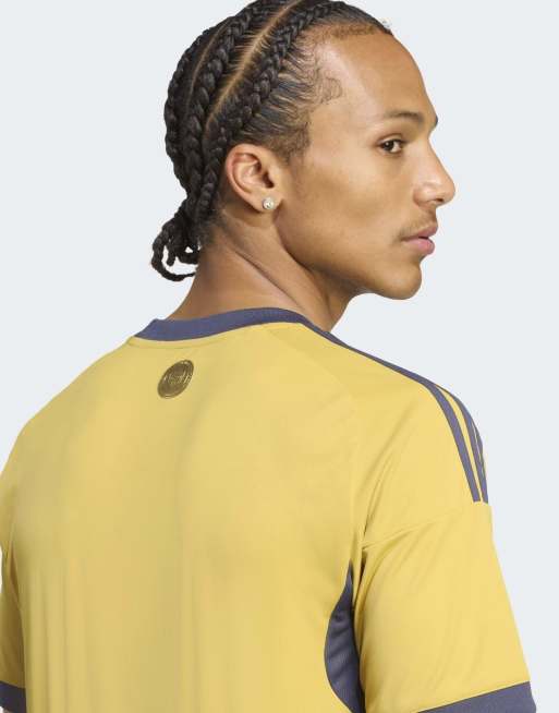 adidas performance Boca juniors 25/26 away jersey in pyrite / shadow navy / night n, 4 of 4