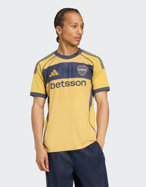 adidas performance Boca juniors 25/26 away jersey in pyrite / shadow navy / night n