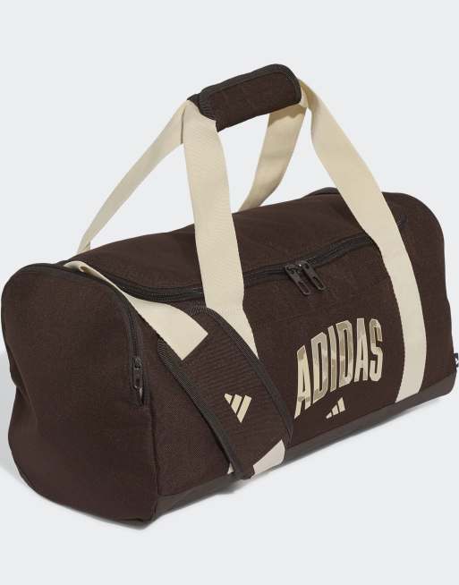 adidas performance - Borsone piccolo con grafica mimetica color caffè aurora e lino cristallo