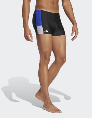 adidas performance - Boxer de bain à motif color block - Noir, bleu semi lucide et violet