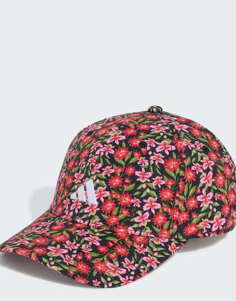 adidas Performance cap in black with red and pink flowers - view 1