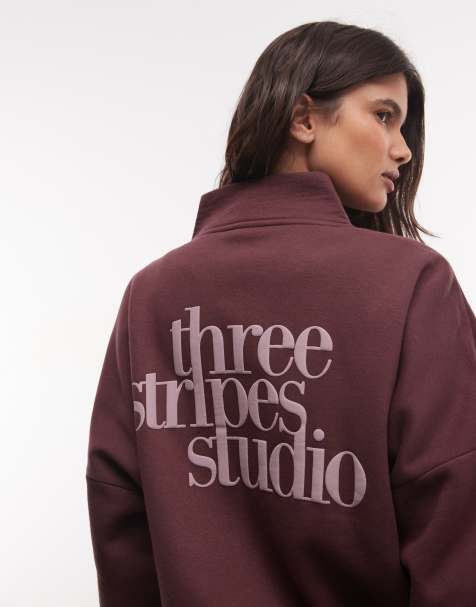 adidas Performance - chaqueta de chándal Three Stripes Studios en burdeos - view 1
