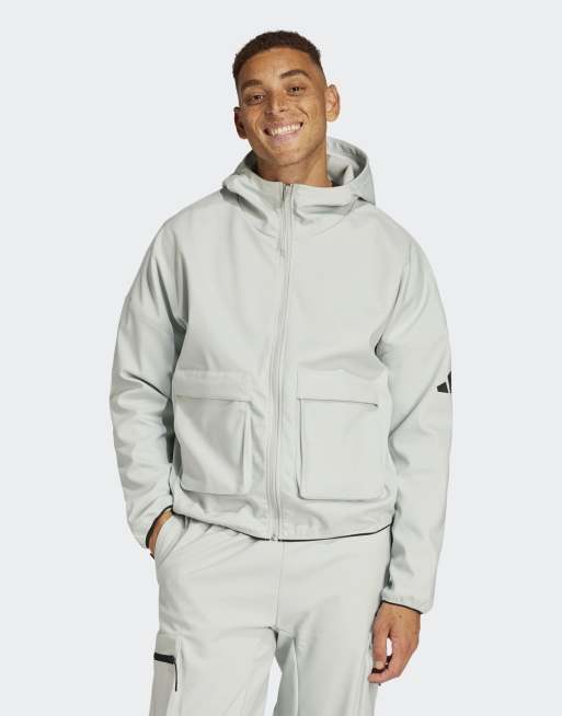 adidas performance – City Escape – Hochwertige Kapuzenjacke in Wundersilber, 3 von 4
