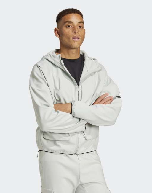 adidas performance City escape premium full-zip hoodie in wonder silver, 2 of 4