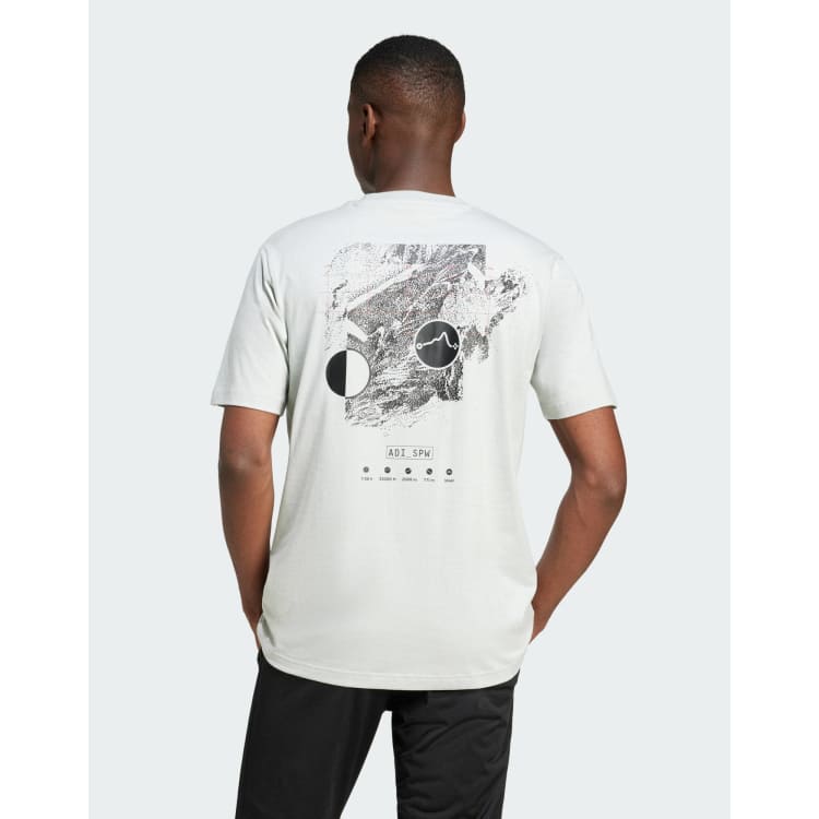 adidas performance City escape space graphic tee in wonder silver