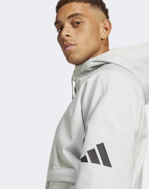 adidas Performance - City Escape - Sweat à capuche zippé de qualité supérieure - Argenté Wonder, 4 de 4